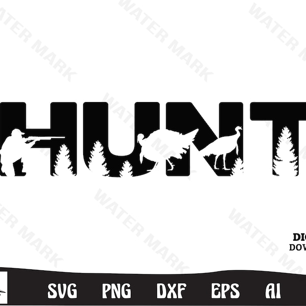 Turkey svg file - hunt silhouette artistic Turkey Hunter digital download