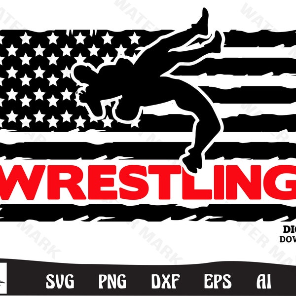 American Flag Wrestling Svg Etsy