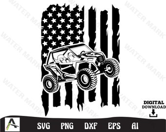 UTV svg - UTVアメリカ国旗カットファイル、インスタントデジタルダウンロード
