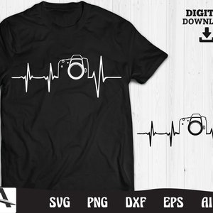 Photography svg file - funny photographer heartbeat photographer graphic art digital download