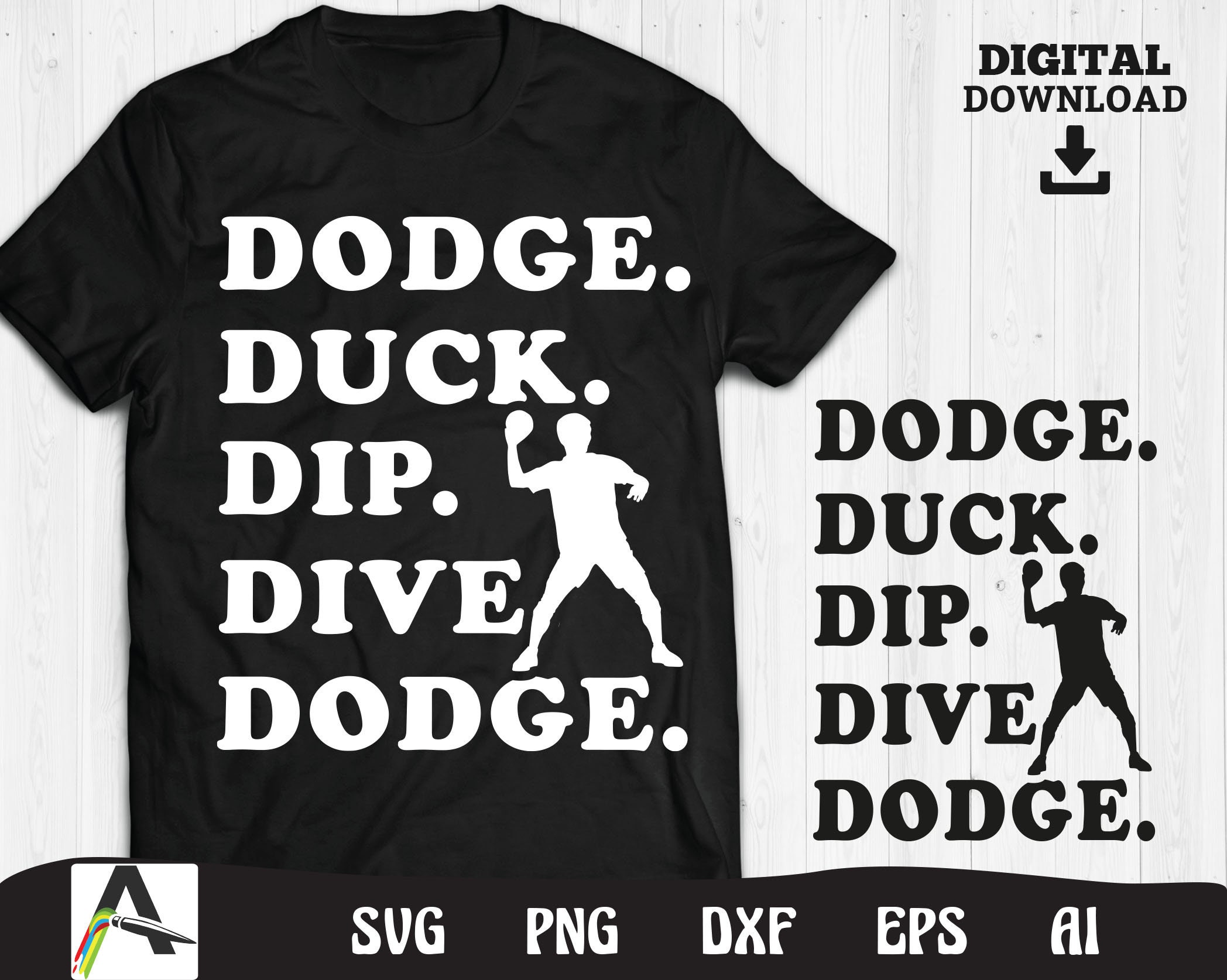 Dodgeball Svg File Dodge Duck Dip Dive Dodge for Cricut Etsy