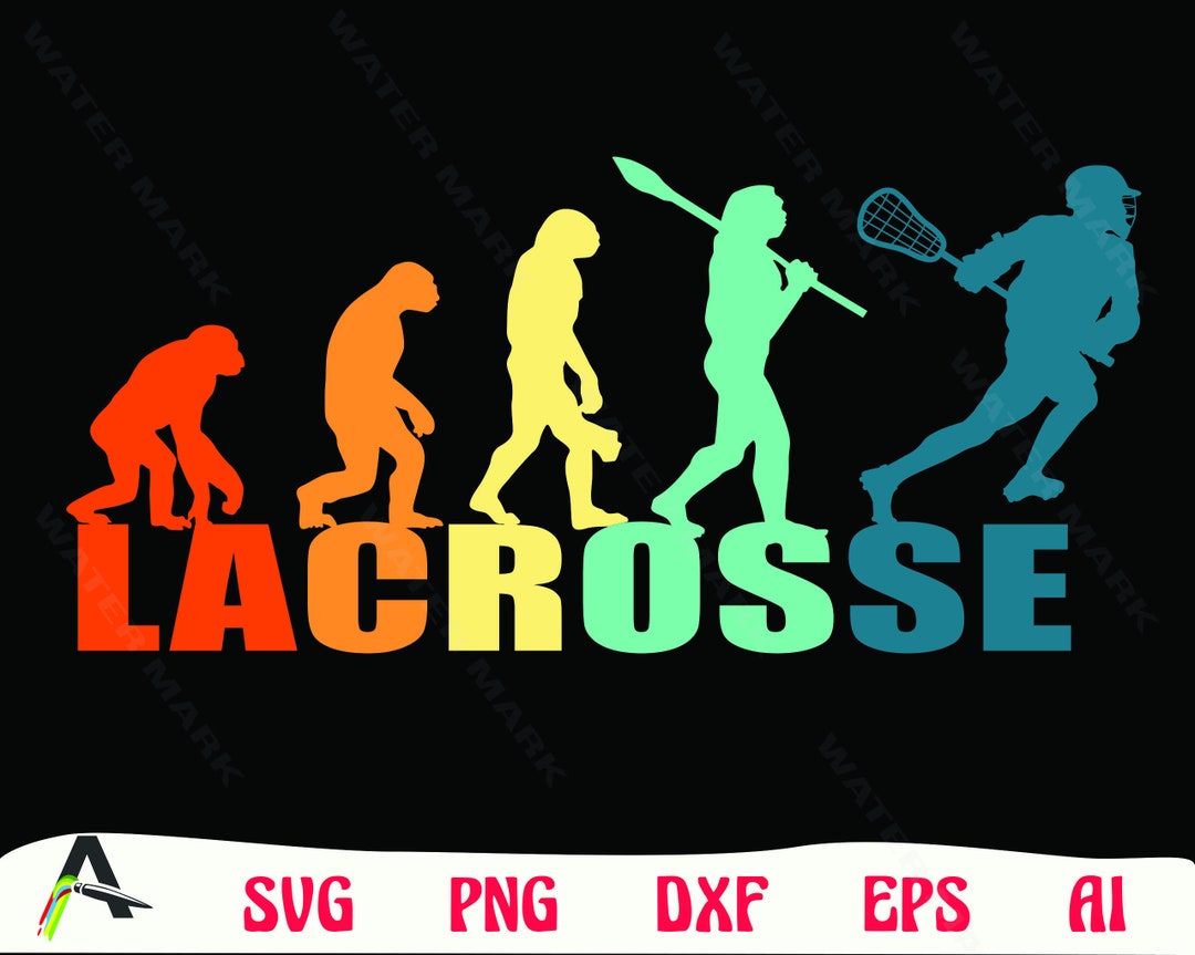 Lacrosse SVG Cut File Lacrosse Evolution Retro Style for Cricut