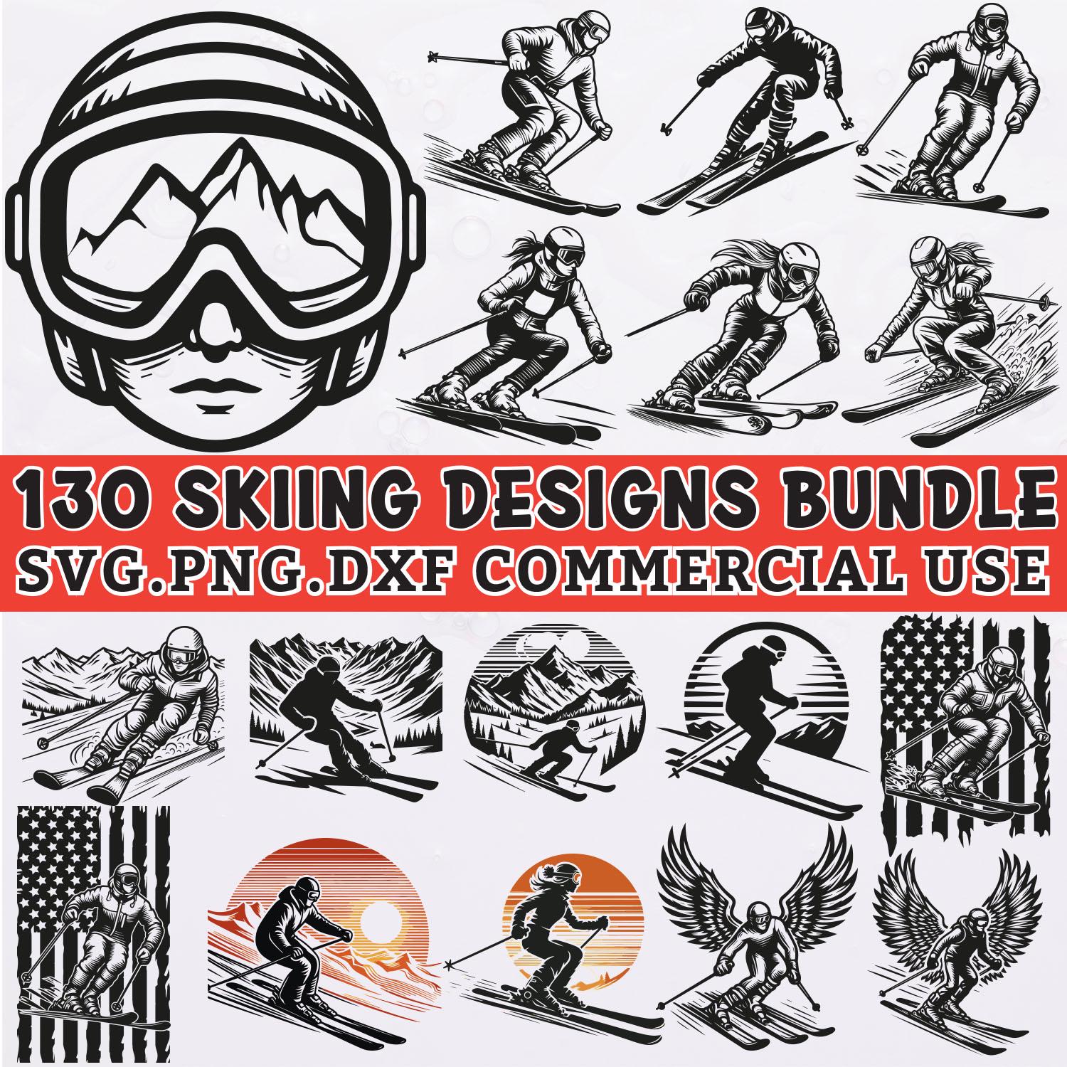 Skifahren SVG Bundle: Wintersport Clipart (PNG, DXF)