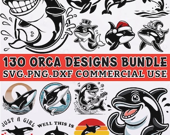 Zestaw 130 projektów Orca do pobrania w wersji cyfrowej z klipartami Cricut Silhouette