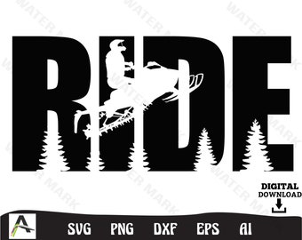 Snowmobile svg - snowmobile ride artistic designs cut file instant  digital download