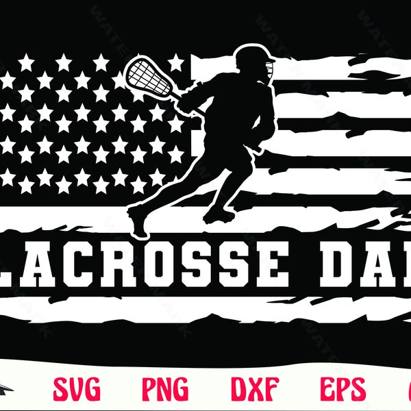 Patriotic Lacrosse US Flag SVG: Cricut, Silhouette (Digital Download)