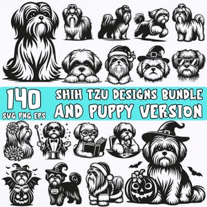 Shih Tzu SVG Bundle: Puppy Dog Clipart, Cricut & Sublimation (Digital Download)