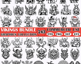 Viking SVG Bundle: Norse Warrior Clipart for Cricut & Sublimation