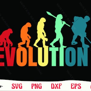 Ice hockey svg - funny hockey evolution cut file art instant Digital download
