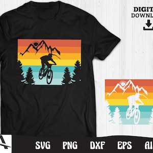 mountain bike svg - mtb artistic retro style Cycling svg clipart instant digital download