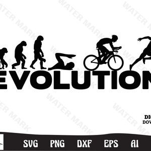 Triathlon svg - funny triathlon evolution triathlete cut file instant digital download