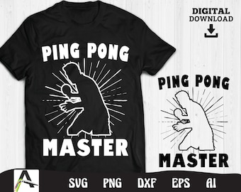 Ping Pong Master SVG: Table Tennis Cut File (Digital Download)