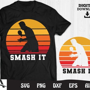 Retro Sunset Ping Pong SVG: Smash It Table Tennis Cut File (Digital Download)