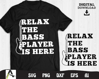 Bass Guitar Player SVG: Funny Silhouette Art (Digital Download)