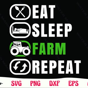 Farmer Tractor svg - manger dormir ferme répéter tracktor svg téléchargement numérique instantané