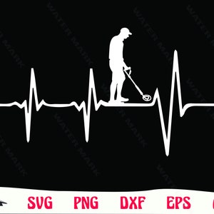 Metal Detector Heartbeat SVG: Treasure Hunting Art (Digital Download)