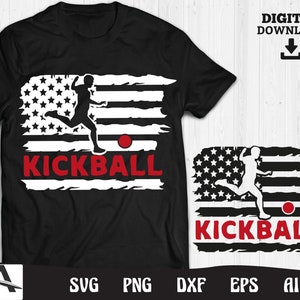 Kickball svg - kickball us flag art cut file clipart instant digital download