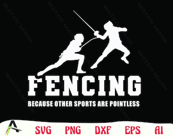 Fencing SVG Cut File: Pointless Sports Vector (Digital Download)