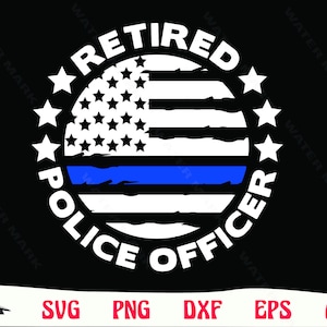 Retired Police Officer American Flag Design (Digital Download)