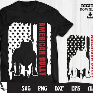 American bully - american bully us flag silhouette per uso commerciale Download digitale