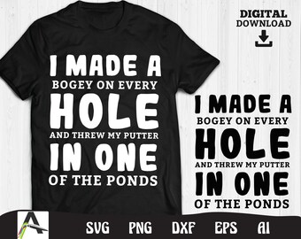 Funny Golf Hole In One SVG: Art Graphic Vector (Digital Download)
