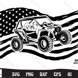 UTV svg - cool UTV american flag art cut file instant digital download