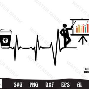 Data analysis svg - data analysis heartbeat art Science data Analysis cut file instant digital download