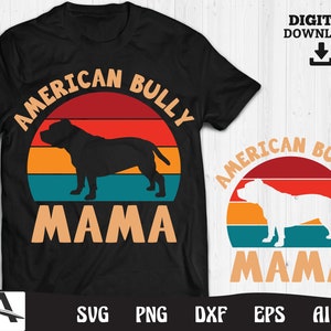 Cute American bully svg - American Bully mama silhouettefor cricut svg dxf png gratis voor commercieel gebruik Digitale download