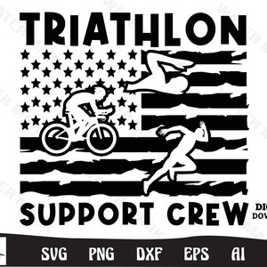 Triathlon svg - triathlon support crew triathlete cut file instant digital download
