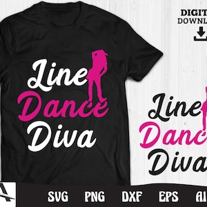 Line dancing svg - line dance diva cut file instant digital download