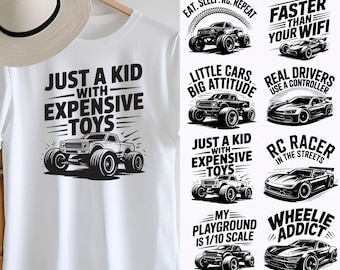 Pacchetto SVG per auto RC: 50 divertenti citazioni di piloti, file Cricut e Silhouette