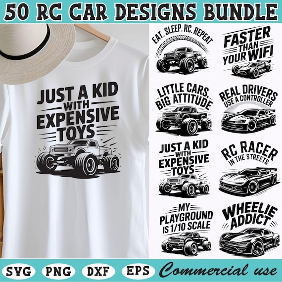 RC Car SVG Bundle: 50 Funny Racer Quotes, Cricut & Silhouette Files