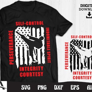 Taekwondo svg - cool Amerikaanse vlag taekwondo zwarte band martial arts silhouet cricut clipart digitale download gratis voor commercieel gebruik