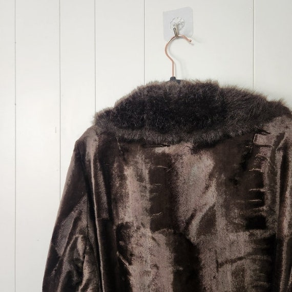 Vintage 70s Penny Lane Faux Fur Mink Brown Crushe… - image 10