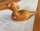Vintage Northern Isle Carving Hand Carved Wooden Duck Decoy 80s 1980s Office