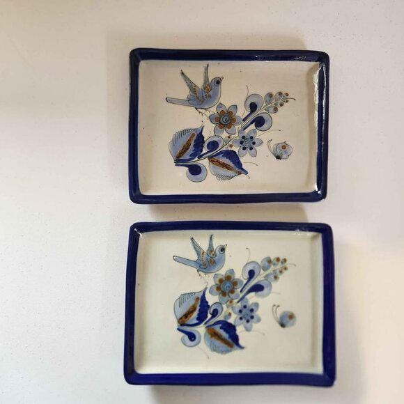 KEN EDWARDS 'El Palomar' Mexico Rectangular Plate/Tray, Blue Bird and Butterfly