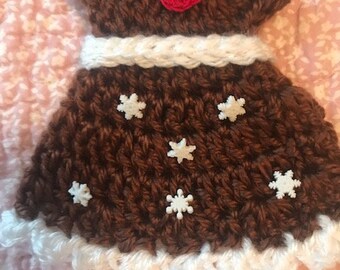 Christmas Crochet Gingerbread Dress Ornament ( Pattern Only)