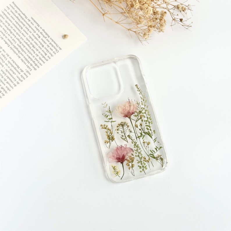 Pressed Pink Flower Phone Case iPhone 15 14 13 12 11 Pro Max Etsy