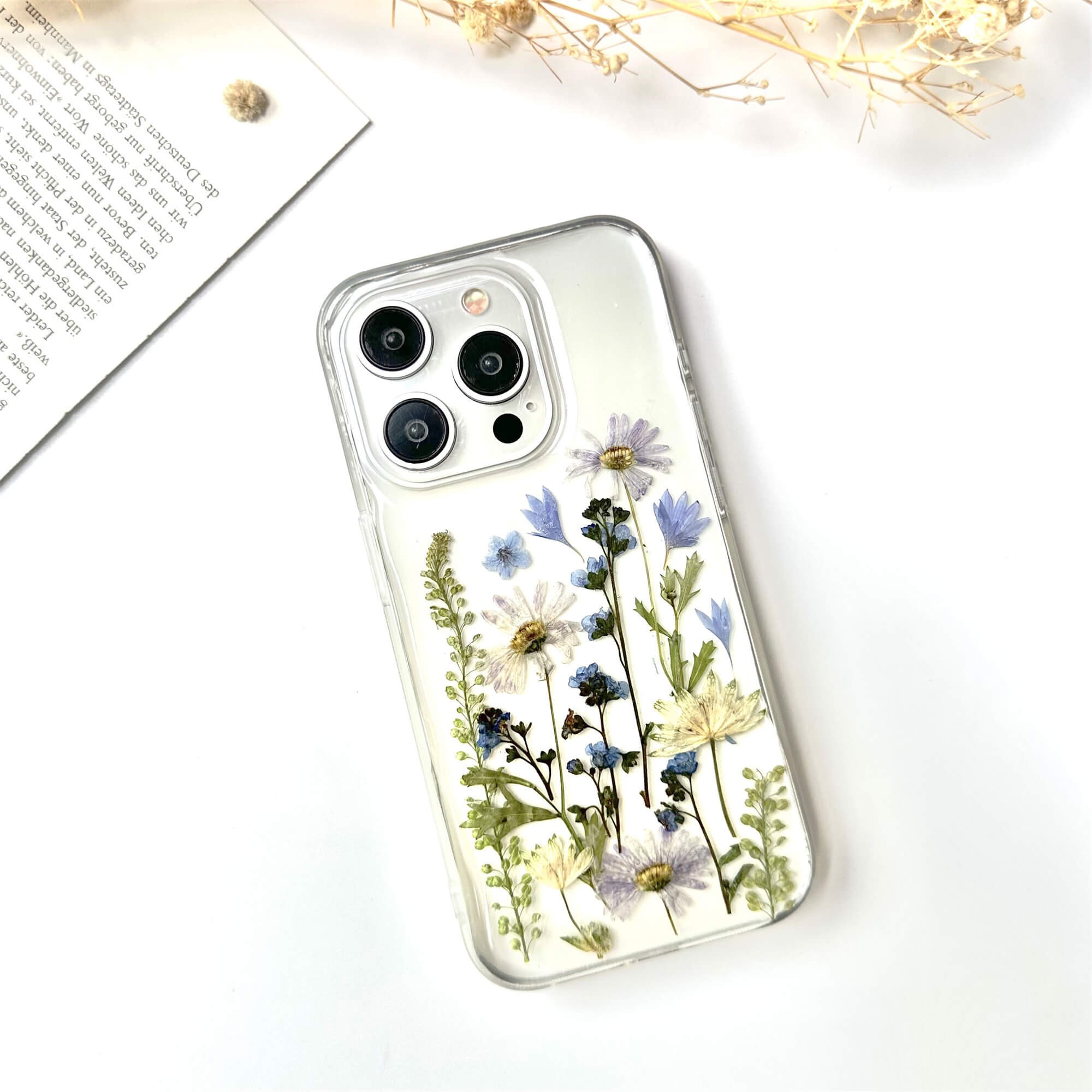Purple Blue Dried Flower Phone Case iPhone 15 14 13 12 Pro Etsy Australia