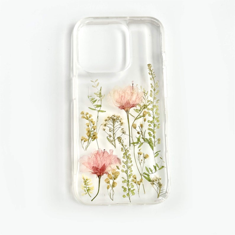 Pressed Pink Flower Phone Case iPhone 15 14 13 12 11 Pro Max Etsy