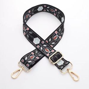 Premium bag strap bag strap webbing shoulder strap flowers patterned camera bag strap bag strap crossbody bag fabric bag strap image 6