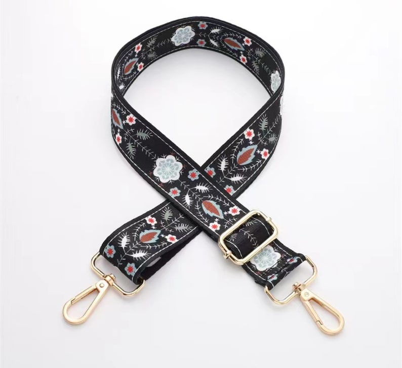 Premium bag strap bag strap webbing shoulder strap flowers patterned camera bag strap bag strap crossbody bag fabric bag strap image 6