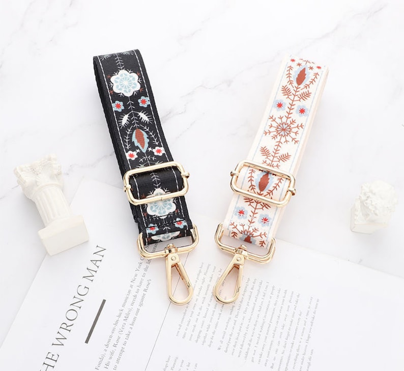 Premium bag strap bag strap webbing shoulder strap flowers patterned camera bag strap bag strap crossbody bag fabric bag strap image 2