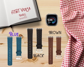 Fitbit Versa 4/3/2 Sense/SENSE 2 Leder Band Personalisierte Armband bestes Geschenk Idee Freund & Freundin Sport Ersatzarmband Uhrenarmband