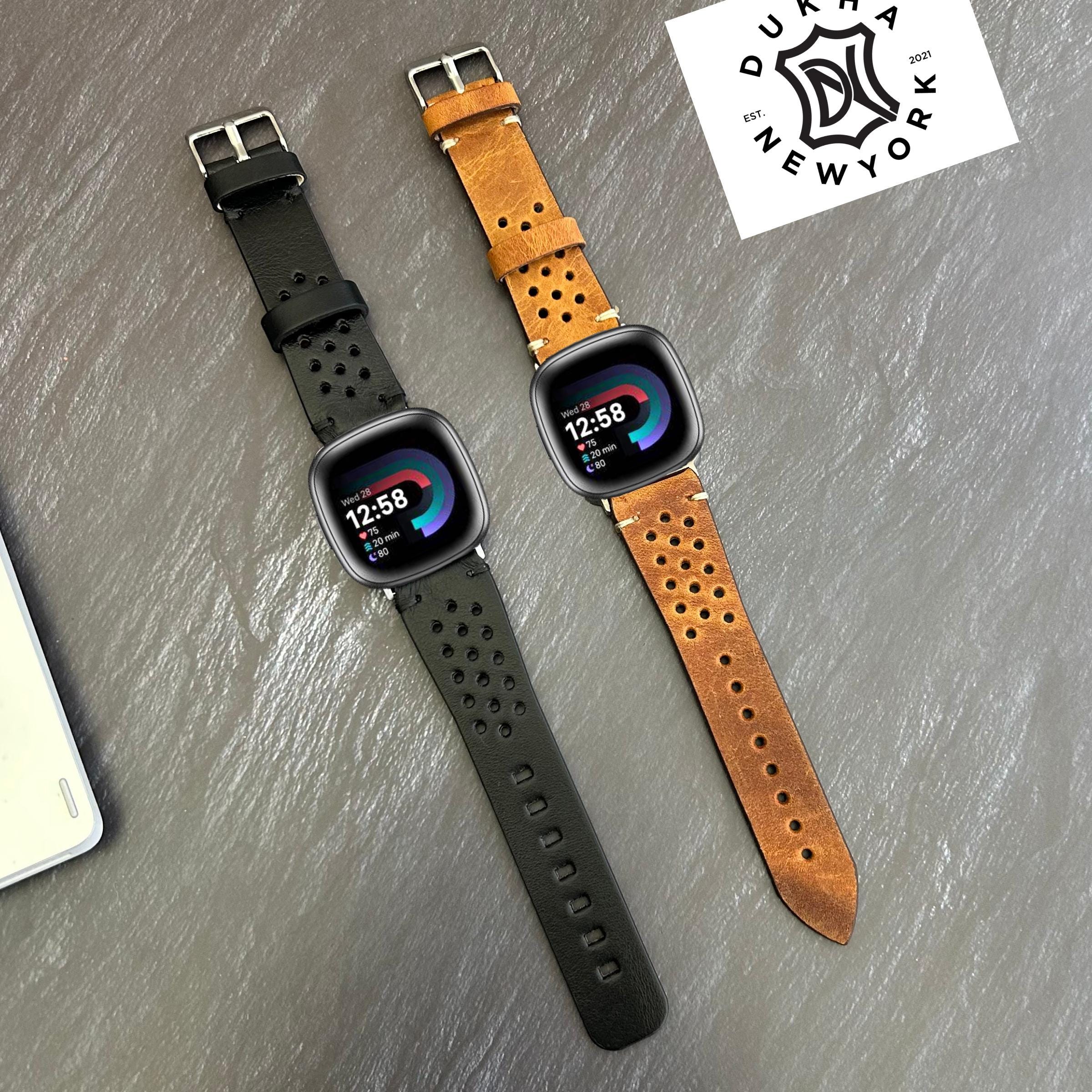Fitbit Versa 4/3/Sense 2 Watch Band Custom Christmas Gift Men & Women Bracelet Sport Personalised Genuine Leather Band Weichnachtsgeschenk