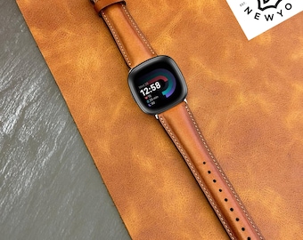 Fitbit Versa 4/3/Sense 2 Watch Band Custom Christmas Gift Men & Women Bracelet Sport Personalised Genuine Leather Band Weichnachtsgeschenk