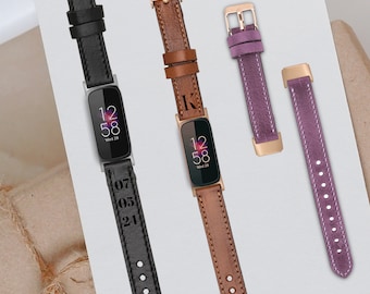 Personalisiertes Lederband für Fitbit Luxe / Echtleder Custom Band Herren & Damen / Uhrenarmbänder Smartwatch Gürtel Custom Strap Geschenk