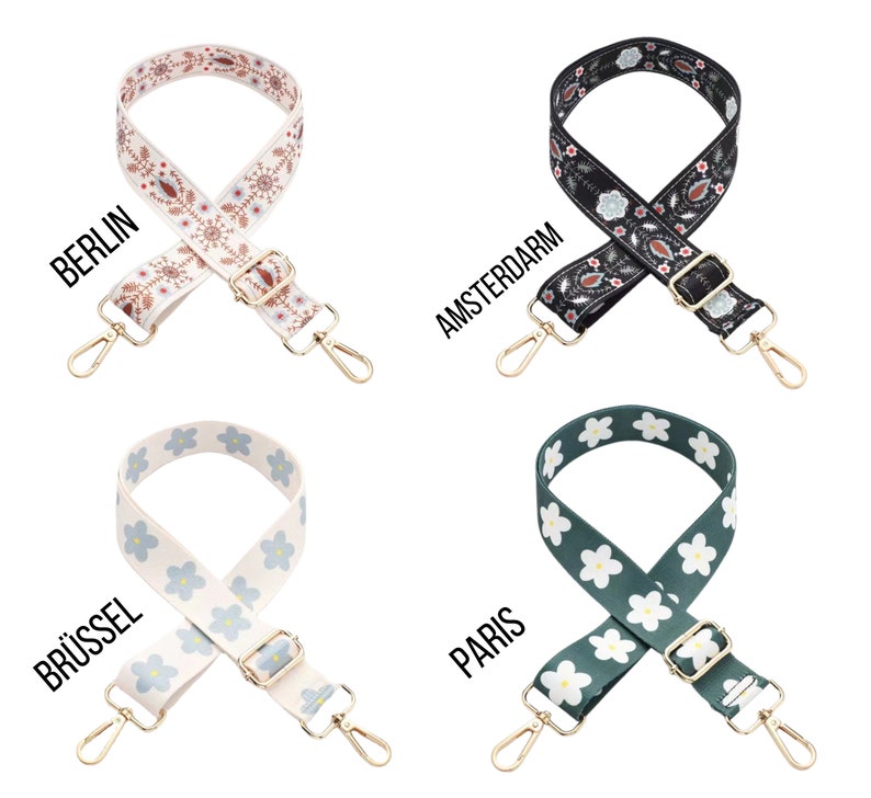 Premium bag strap bag strap webbing shoulder strap flowers patterned camera bag strap bag strap crossbody bag fabric bag strap image 9