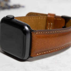 Apple Watch Band for 8/7/SE/1-6 Leather Strap 38-40-41-42-44-45mm Personalized Custom Wristband Christmas Gift Mens &Womens Unique bracelet