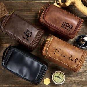 Trousse de toilette en cuir cadeau de noël, Kit Dopp personnalisé, organisateur de maquillage fait à la main, sac de voyage, idée cadeau parfaite pour mariage